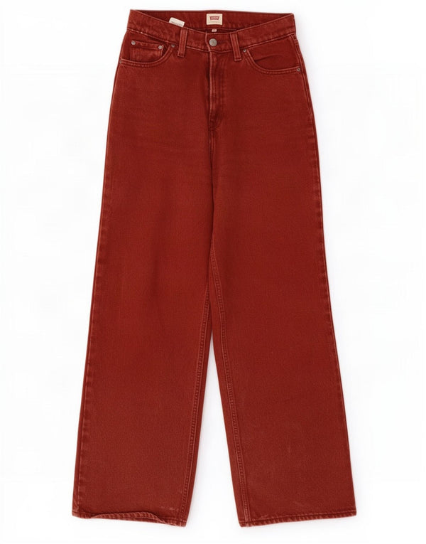 Jeans Levi's da donna a gamba larga a vita alta W26 L29 cotone rosso