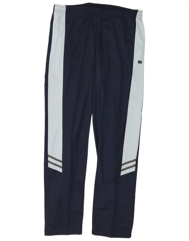 Asics Mens Tracksuit Trousers XL  Navy Blue Colourblock Polyester