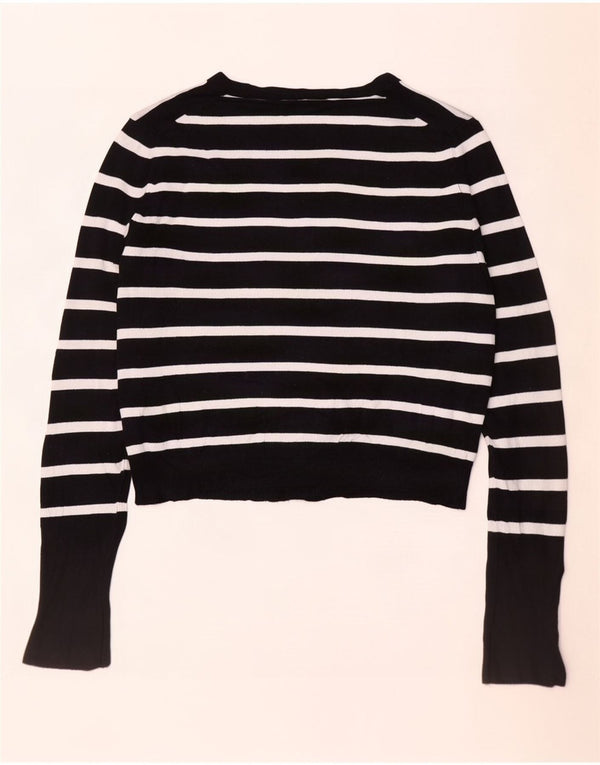 Maglione cardigan corto da donna Zara UK 14 Viscosa a righe nere medie