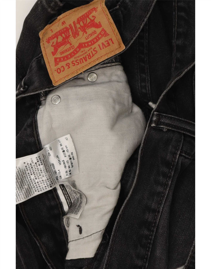 Męskie proste dżinsy Levi's W34 L34 Czarna bawełna