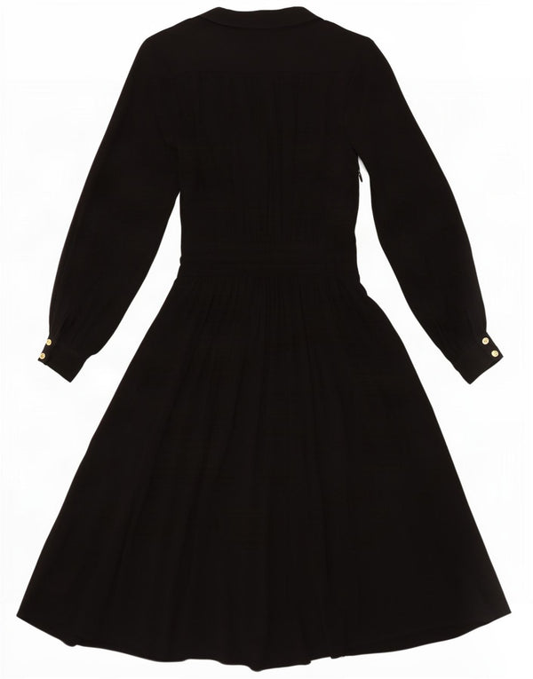 Whistles Dame Langærmet A-Line Kjole UK 8 Small Black Viscose