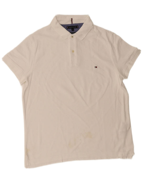 Tommy Hilfiger Mens Slim Fit Polo Shirt XL White Cotton