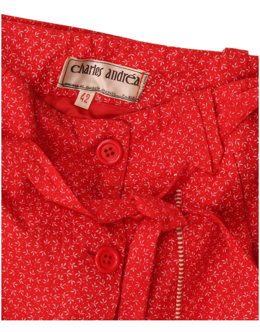 Vintage Womens A-Line Skirt IT 42 Medium W28 Red Floral