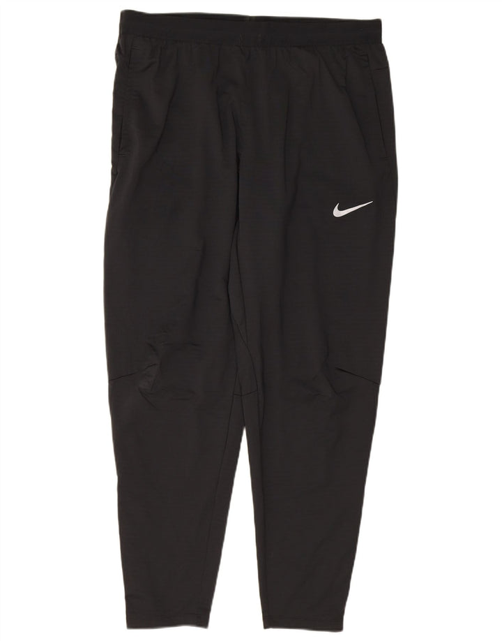 NIKE Womens Dri Fit Tracksuit Trousers UK 14 Large Black Polyester