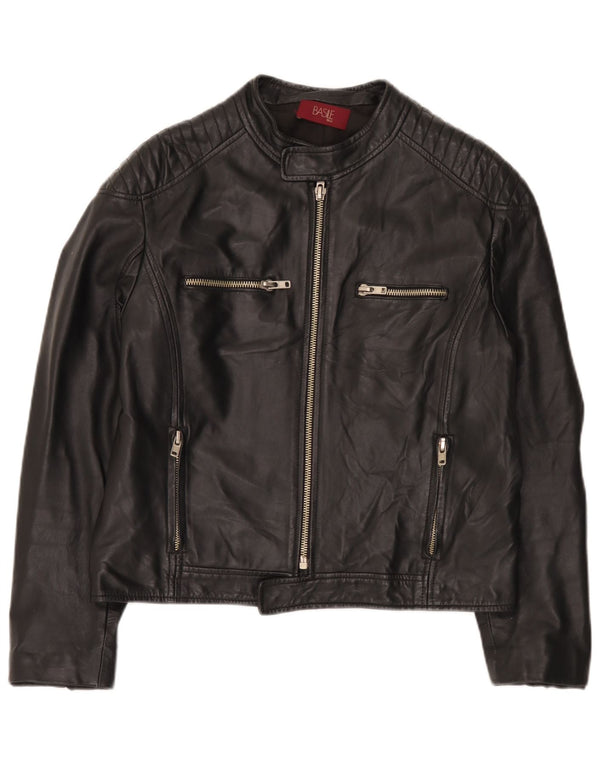 Basile Herre Læderjakke UK 38 Medium Sort