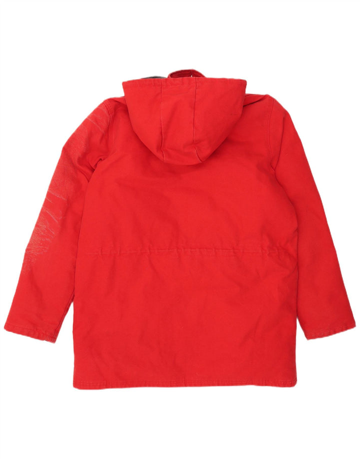 Richlu Mens Hooded Padded Coat UK 40 Large Red Cotton