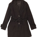 Zara Dame Overfrakke UK 6 XS Sort Bomuld