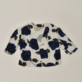 VINTAGE Womens 1/2 Sleeve Cardigan Top UK 10 Small White Floral Cotton | Vintage Vintage | Thrift | Second-Hand Vintage | Used Clothing | Messina Hembry 