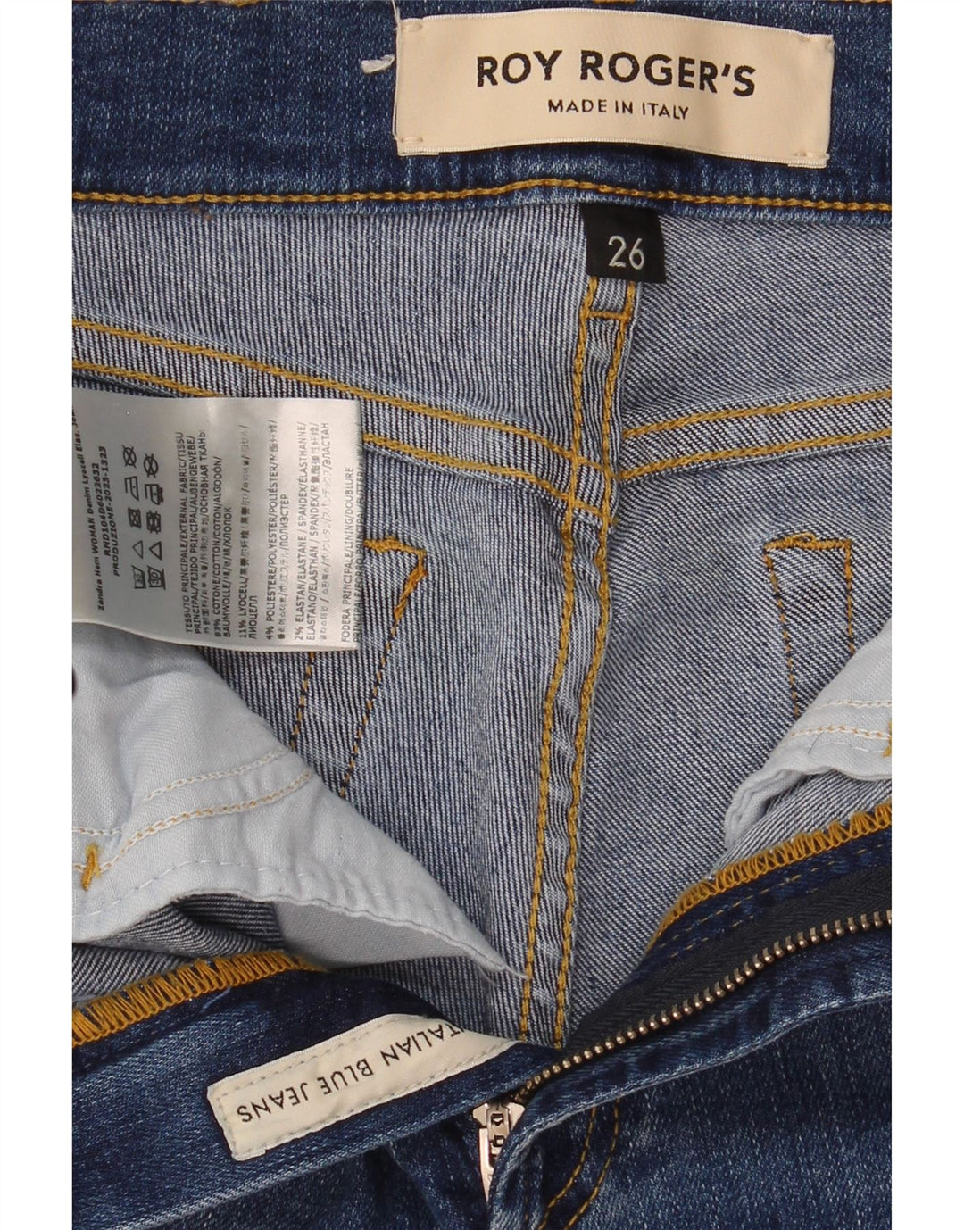 Roy Rogers Womens Bootcut Jeans W26 L27 Blue Cotton