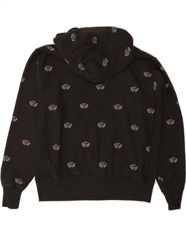 CHAMPION Mens Graphic Hoodie Jumper Large Black Cotton Vintage Champion and Second-Hand Champion from Messina Hembry 