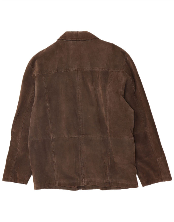Vintage Mens Suede Jacket UK 40 Large Brown Leather