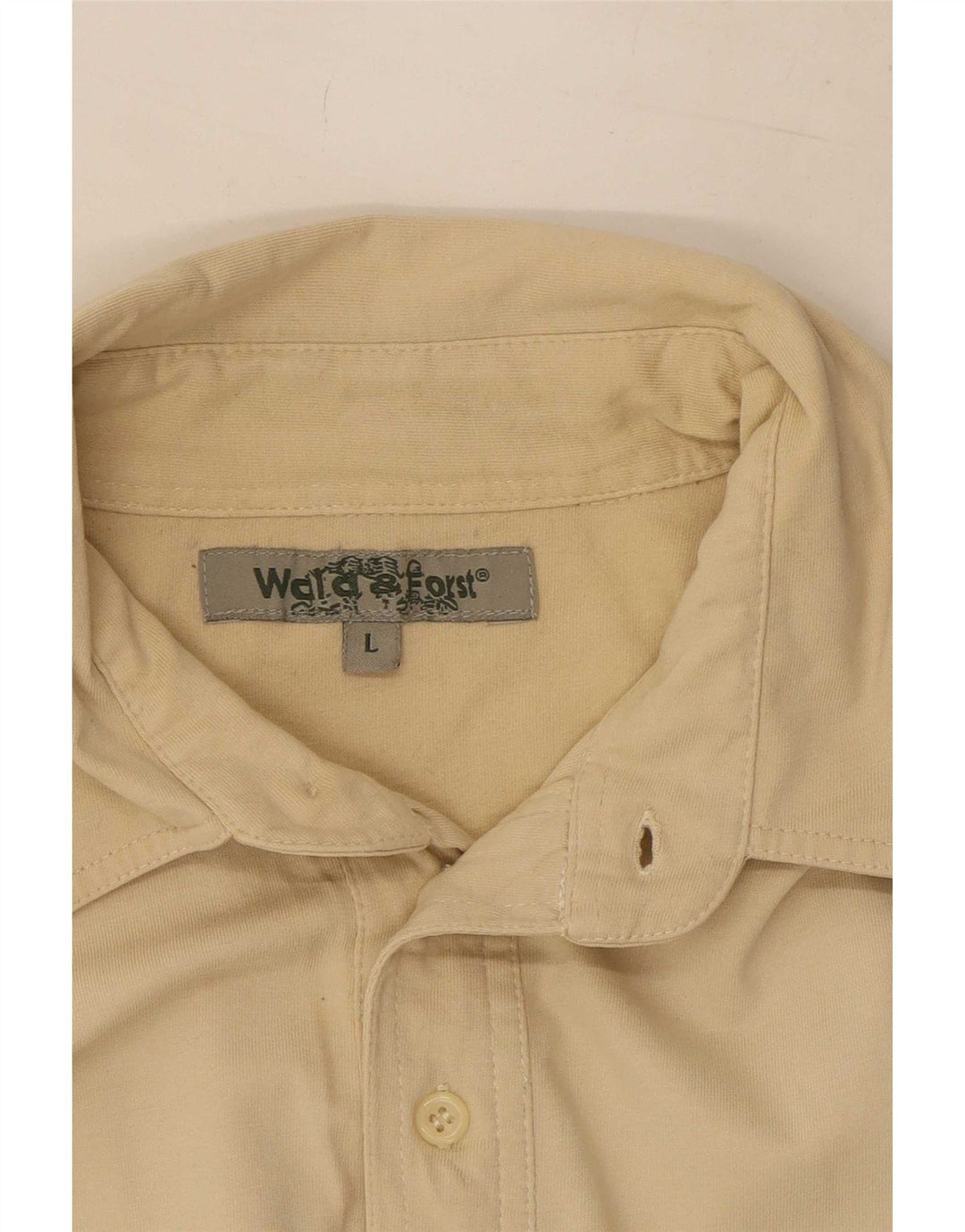 Vintage Mens Short Sleeve Military Pullover Shirt Large Beige