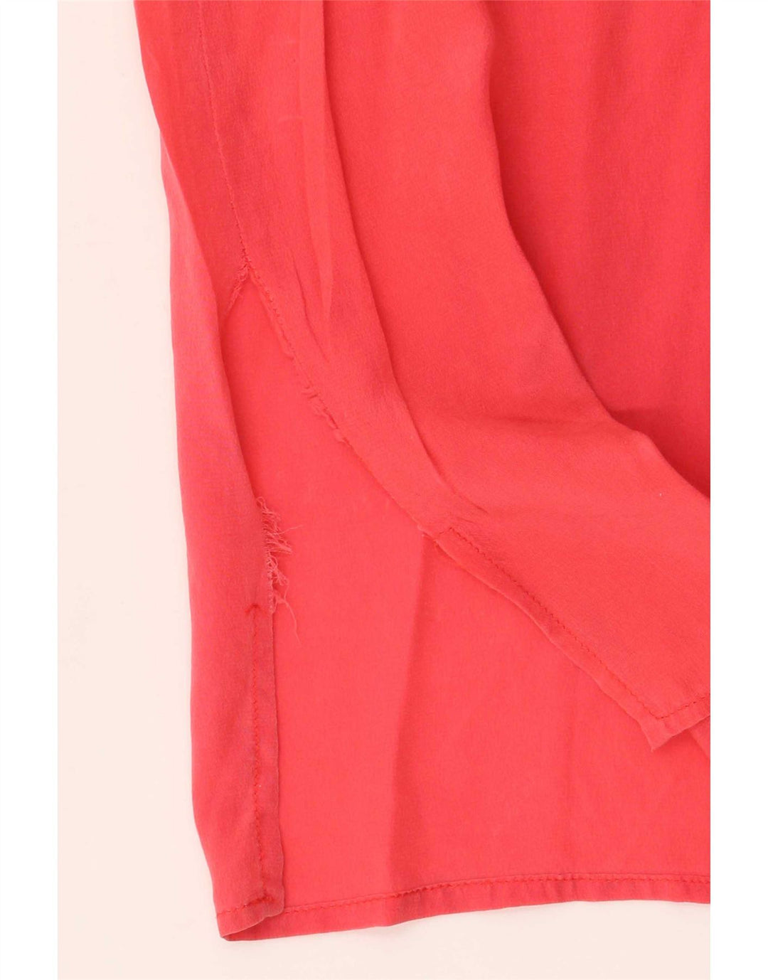 Vintage Damen Ärmelloses Blusentop UK 14 Mittelrote Seide