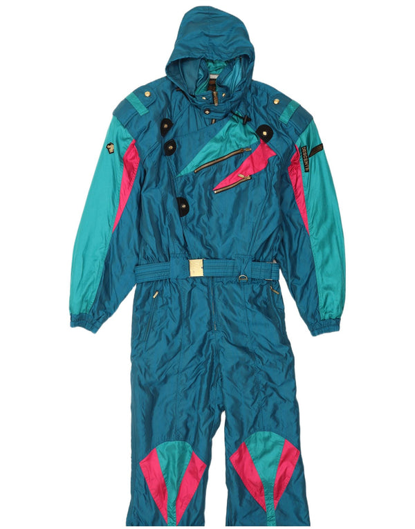 Descente Combinaison de ski à capuche pour homme IT 56 2XL Bleu Colorblock Nylon