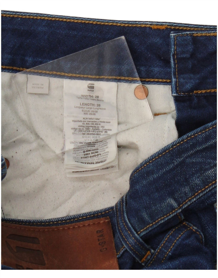 G-STAR Womens 3301 Slim Jeans W28 L28 Blue Cotton