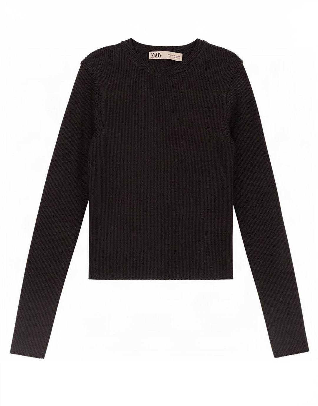Zara Womens Top Long Sleeve UK 8 Small Black Viscose