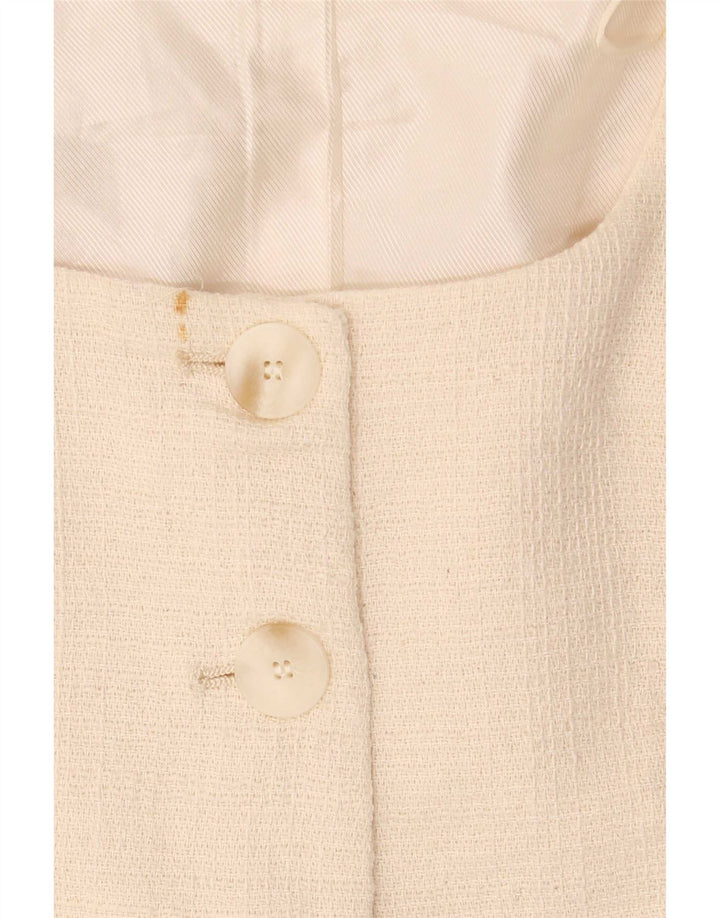 Zara Womens Waistcoat UK 12 Medium Beige Cotton
