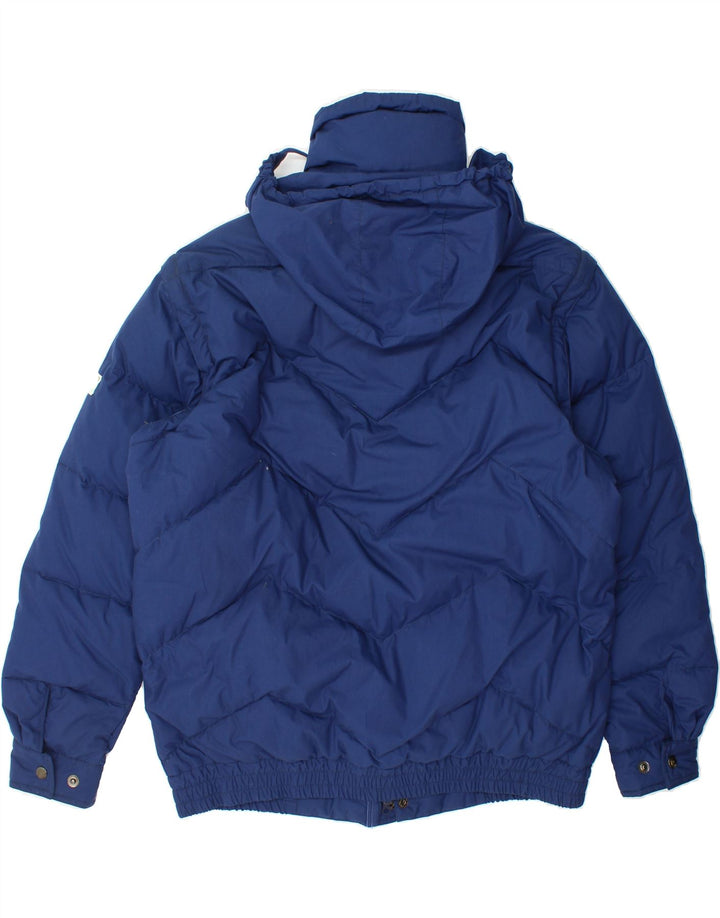 GOLDEN TEAM Mens Hooded Padded Jacket UK 38 Medium Blue Polyester Vintage Golden Team and Second-Hand Golden Team from Messina Hembry 