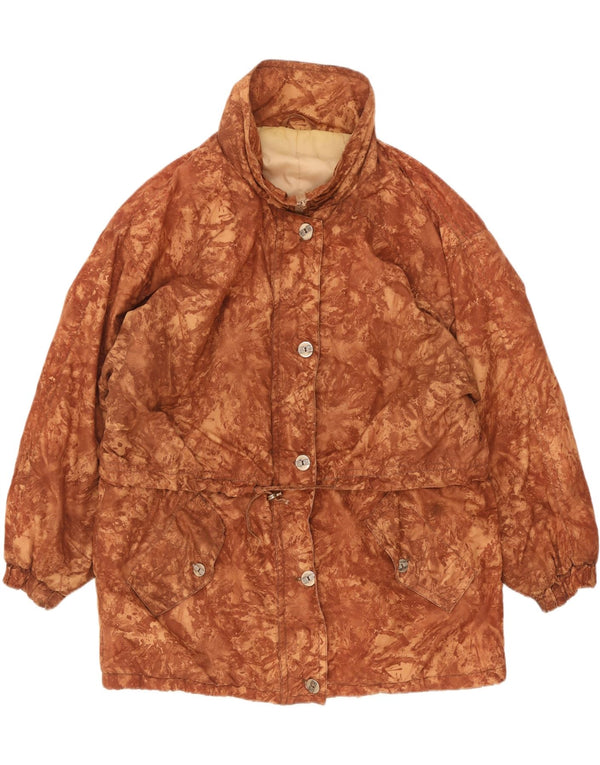 Giacca a vento oversize da donna vintage UK 18 XL mimetica marrone