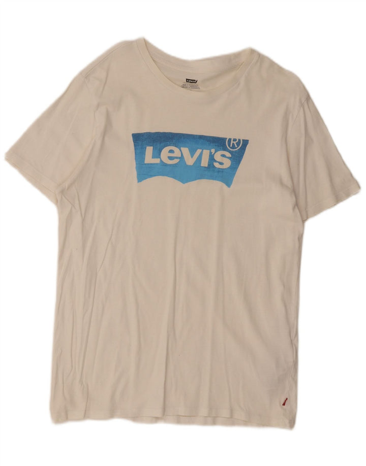 Levi's Herre grafisk T-shirt Top Stor hvid bomuld