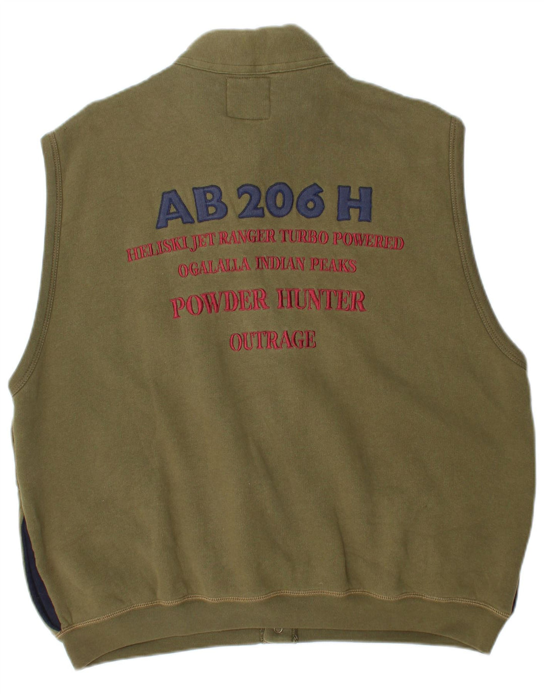 Outrage Herre Graphic Gilet UK 40 Large Khaki