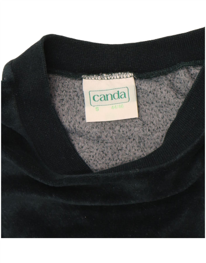 CANDA Womens Oversized Sweatshirt Jumper UK 10 Small Green Cotton