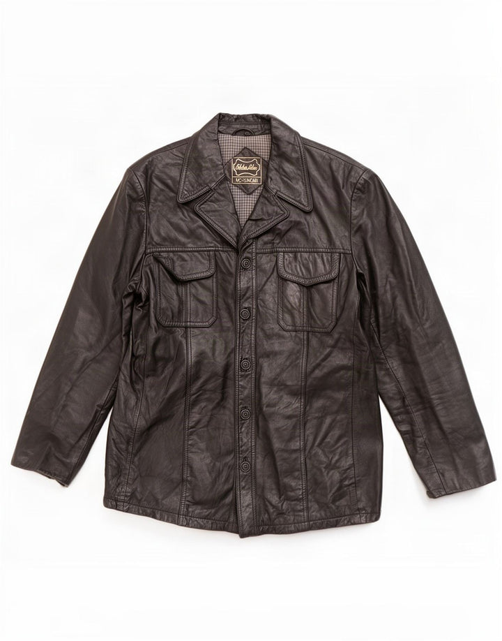 veste en cuir homme vintage UK 36 Petit Noir