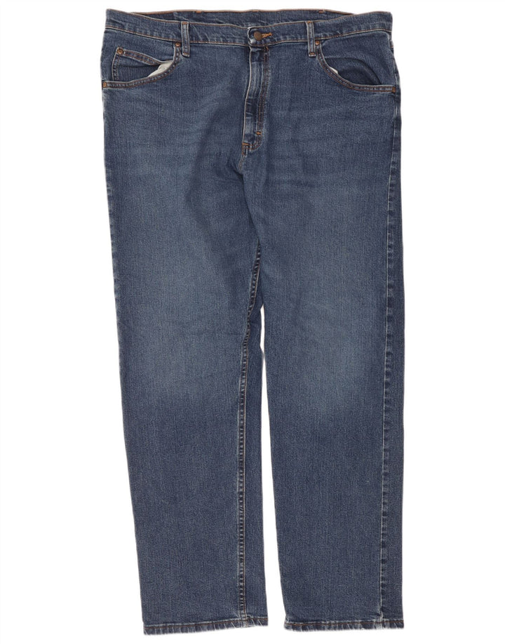 Wrangler Mens Straight Jeans W38 L32 Blue Cotton