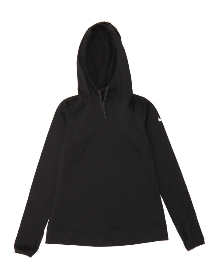 NIKE Womens Hoodie Jumper UK 12 Medium Black Polyester Vintage Nike and Second-Hand Nike from Messina Hembry 
