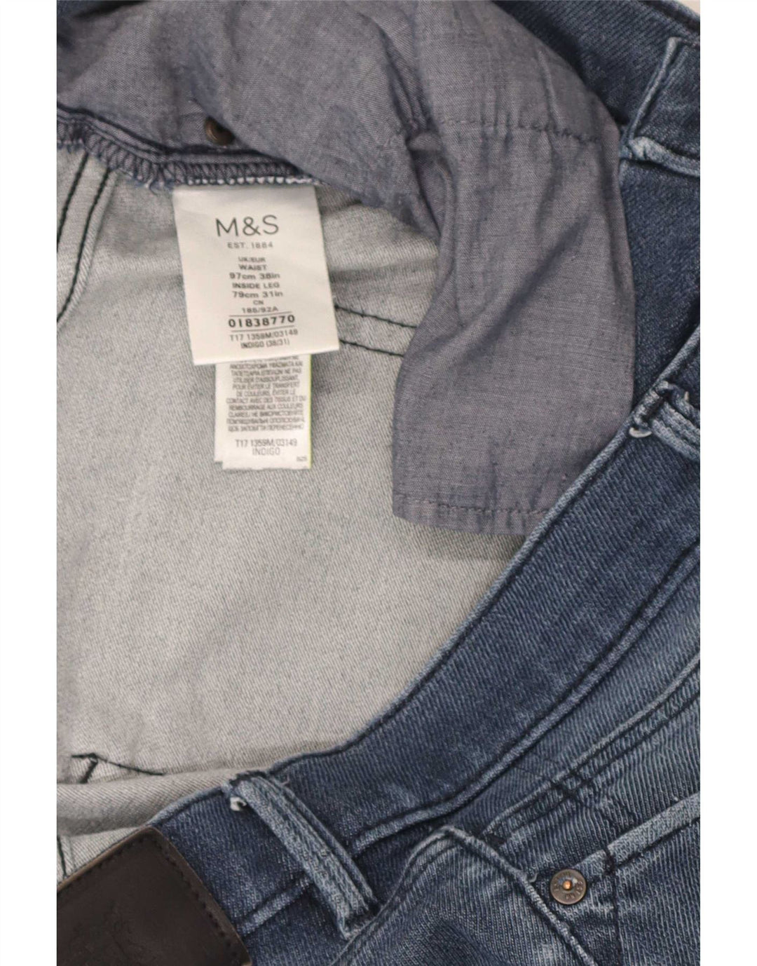 Marks & Spencer lige jeans til kvinder W38 L31 blå bomuld