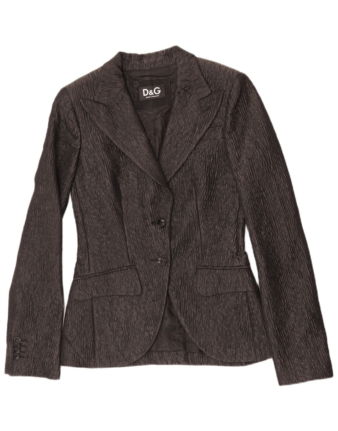 Dolce & Gabbana Womens 2 Button Blazer Jacket IT 42 Medium Black Polyester
