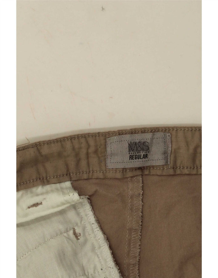 Marks & Spencer Mens Regular Chino Shorts W34 Large Beige