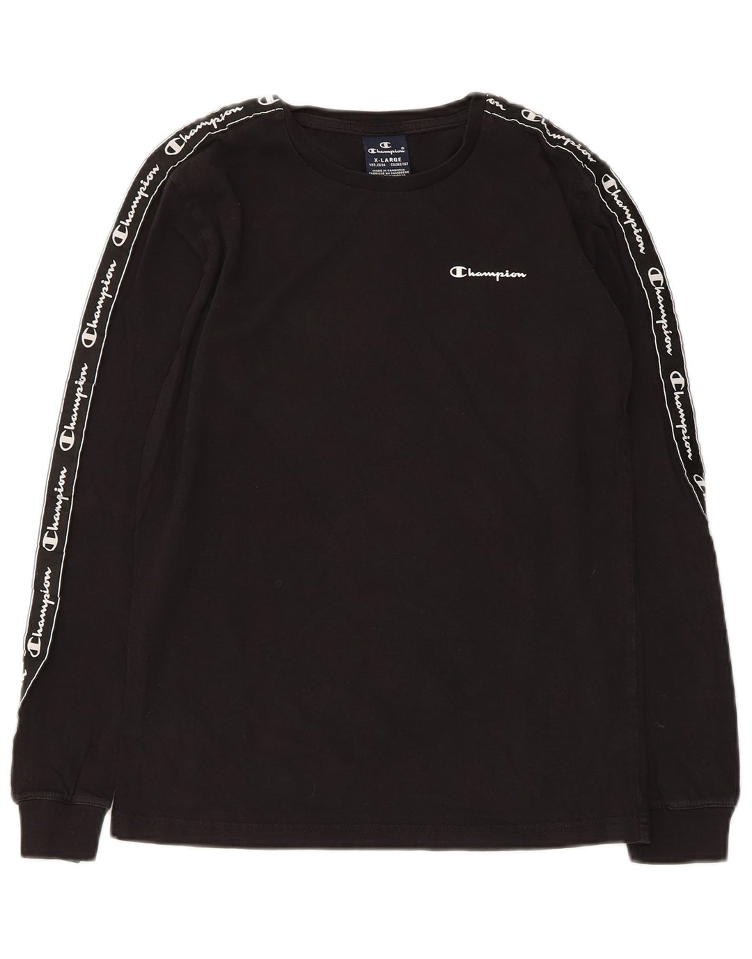 Champion Boys Graphic Top Long Sleeve 13-14 Years XL Black