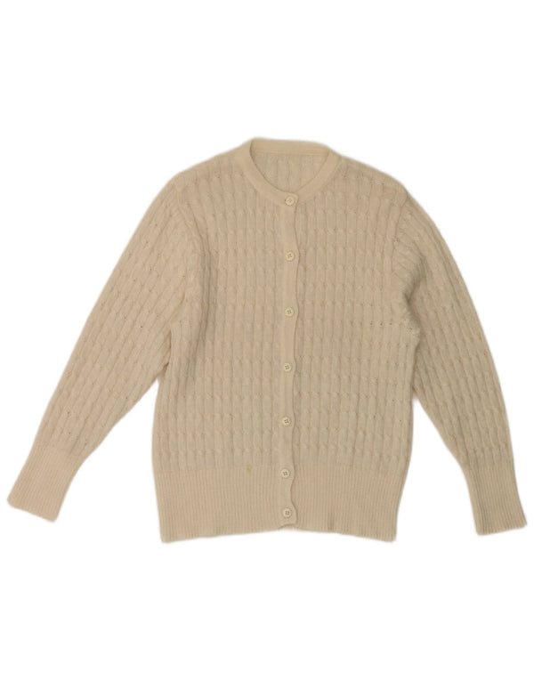 Vintage Womens Cardigan Sweater UK 10 Small White
