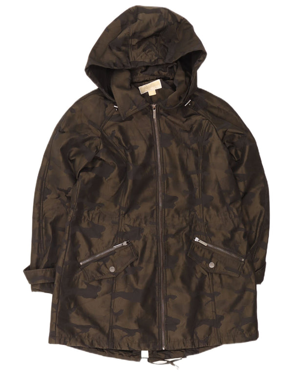 Michael Kors Γυναικείο μπουφάν παρκά με κουκούλα UK 18 XL Χακί Καμουφλάζ Πολυεστέρας