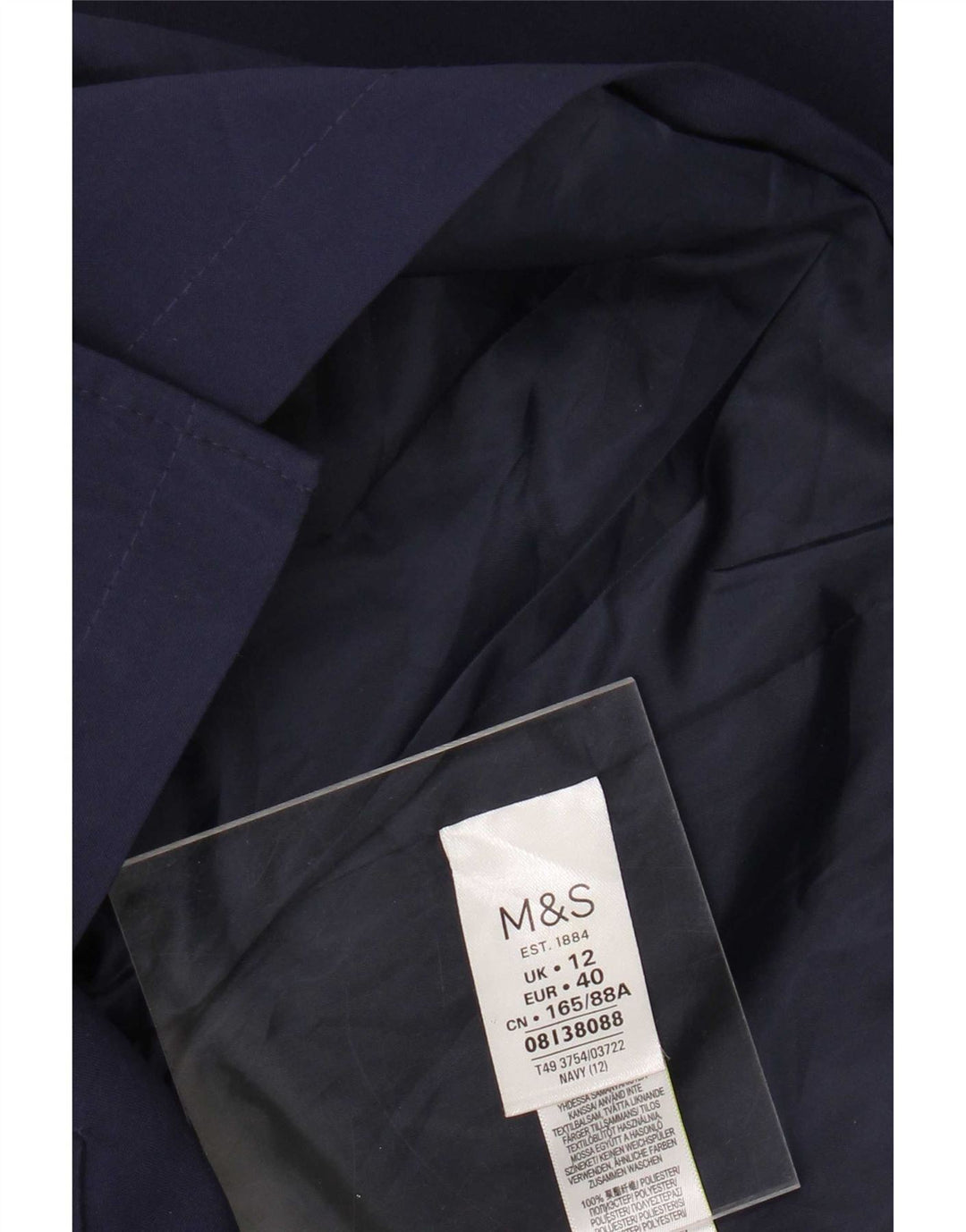 Marks & Spencer Gabardina para mujer UK 42 Poliéster azul marino mediano