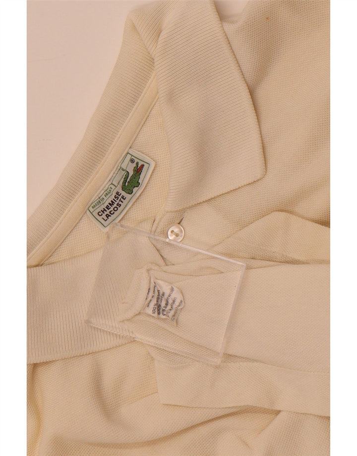 Lacoste Mens Polo Shirt Size 6 XL White Cotton