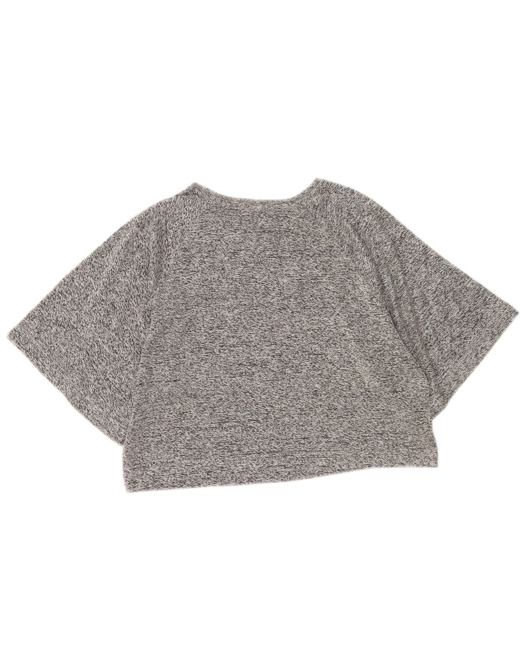 Zara Womens Crop T-Shirt Top UK 14 Medium Grey Flecked