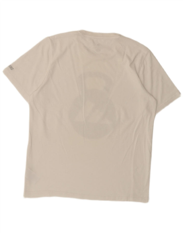 Adidas Mens Graphic T-Shirt Top Medium White Cotton