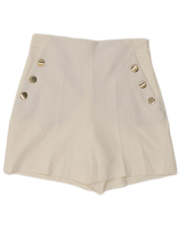Zara Chino Shorts med høj talje til kvinder XS W24 Hvid