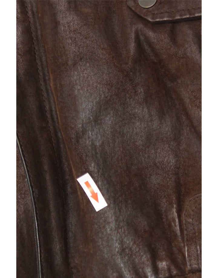 Cedarwood State Mens Leather Jacket UK 44 2XL Brown
