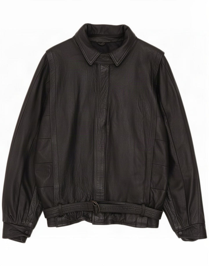 Vintage Veste en cuir pour homme UK 40 Large Noir