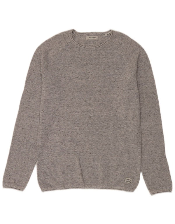 Jack & Jones Mens Crew Neck Jumper Sweater Small Grey Flecked