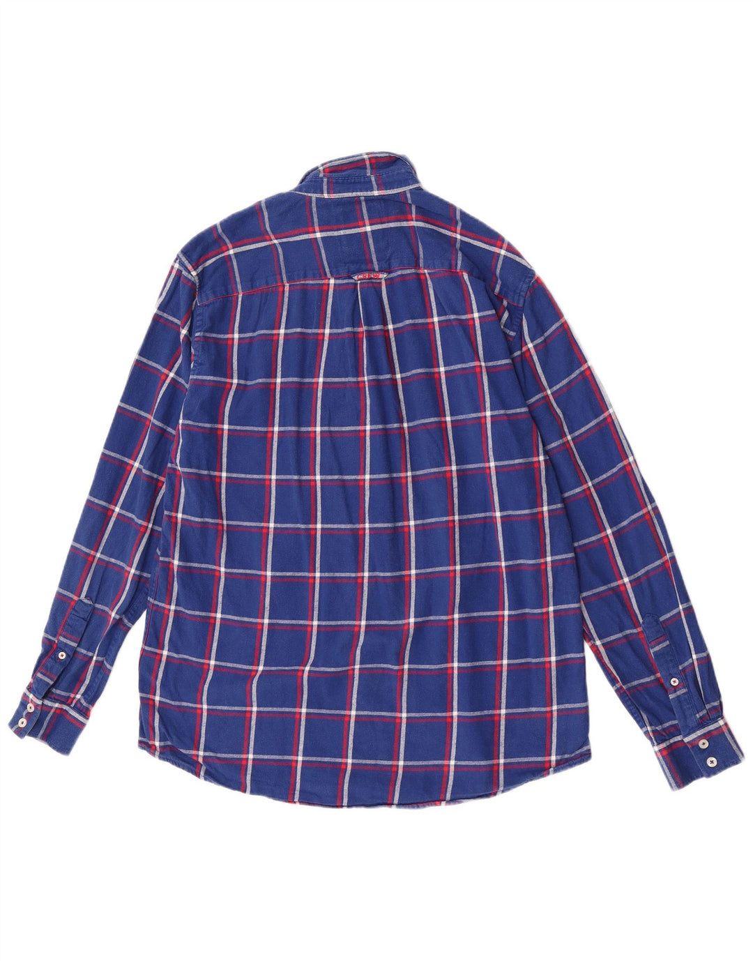 Crew Clothing Mens Regular Fit Flannel Shirt Large Blue Check Cotton