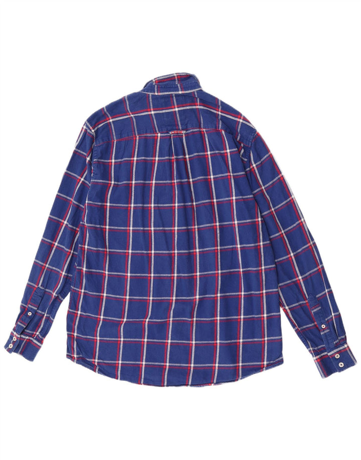 Crew Clothing Mens Regular Fit Flannel Shirt Large Blue Check Cotton