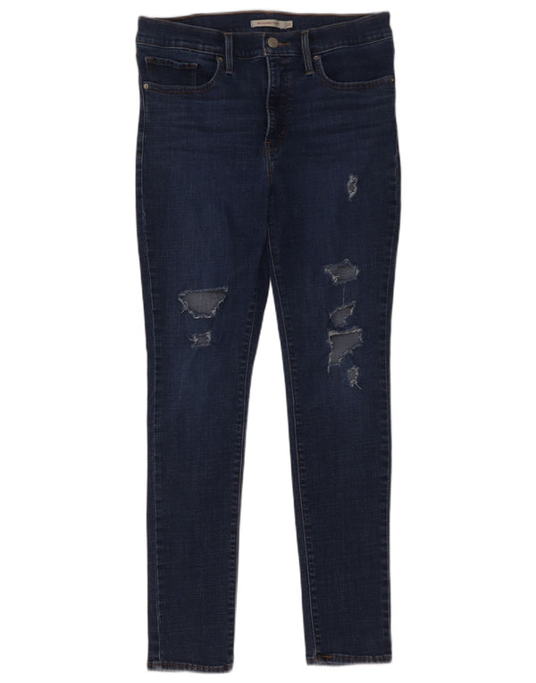 Levi's Womens 311 Distressed Shaping Skinny Jeans W30 L30 Marineblå Bomuld