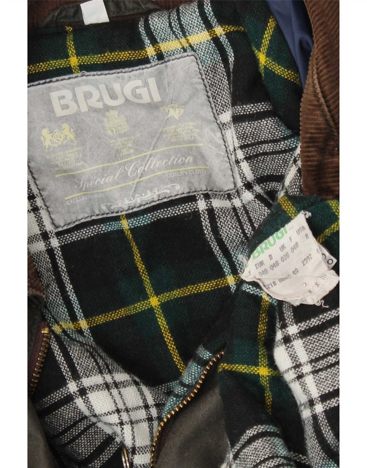 Brugi Chaqueta de algodón encerado para hombre UK 38 Medium Khaki