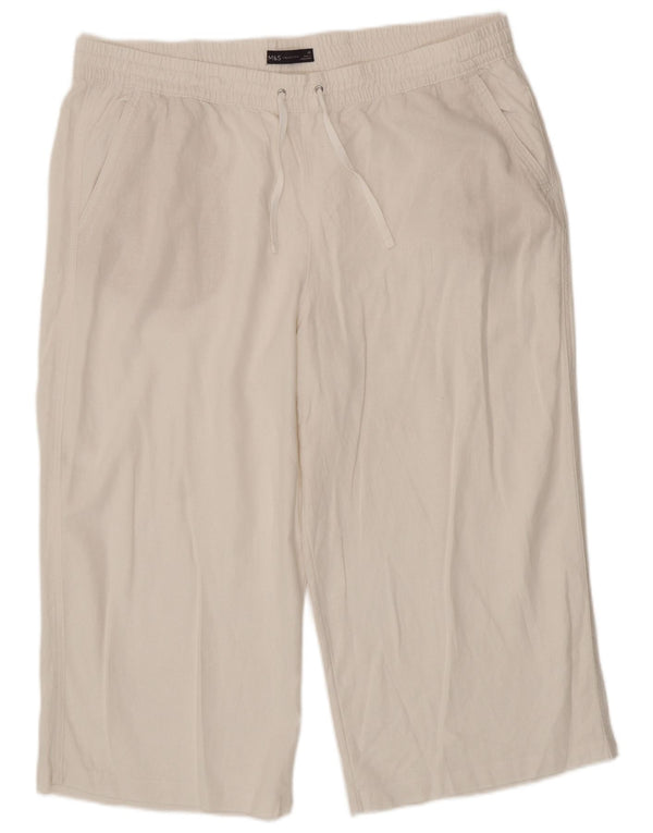 Marks & Spencer Damen gerade Caprihose UK 20 2XL W40 L21 Weiß