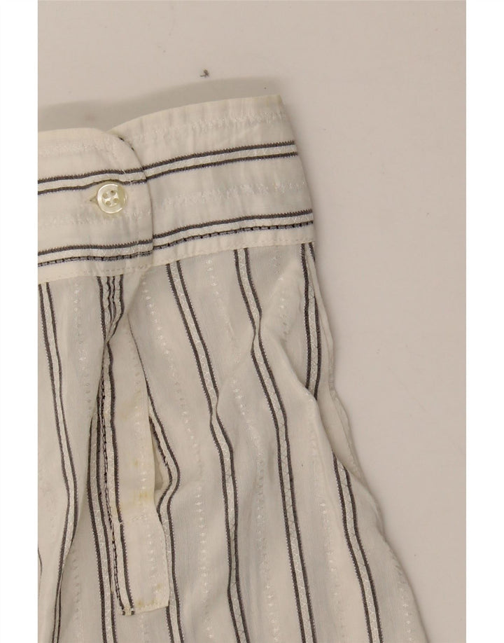 STEFANEL Mens Shirt XL White Striped Acrylic Vintage Stefanel and Second-Hand Stefanel from Messina Hembry 