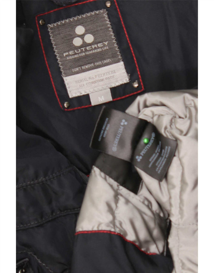 PEUTEREY Mens Utility Jacket UK 38 Medium Navy Blue Polyamide
